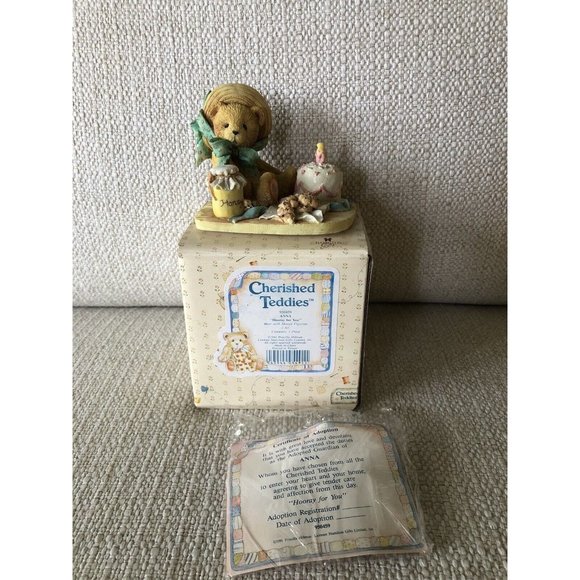Cherished Teddies Bear Figurine 1991 Anna “Hooray For You” Enesco #950459 NIB - Picture 1 of 8